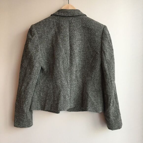 Ann Taylor Tweed Wool Button Front Jacket Blazer Womens Size 6 Petite Gray - Picture 3 of 3